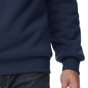 Sudadera de hombre de manga larga con cuello redondo de Color sólido de punto de algodón 100% con estampado de logotipo personalizado - Product Image 4