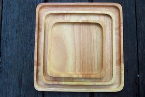 Vaisselle décorative rectangulaire en bois massif véritable naturel, plateau de service à fruits, plateau de service à café, plateau de service à café - Product Image 5