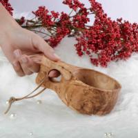Tasse Kuksa ArtisRaw faite à la main en bois d'olivier tunisien | Tasse à boire naturelle de style méditerranéen