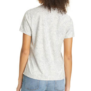 T-shirt en coton personnalisé pour femme, streetwear décontracté, coupe classique, couleur unie, patchwork, broderie, doux, respirant, usine OEM ODM - Product Image 4