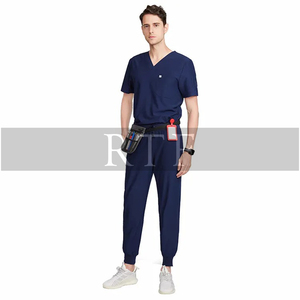 Uniformes médicos de LICRA antiabsorbentes con cuello en V personalizados, opciones de talla grande, hasta la rodilla, Top de Hospital, Jogger, conjuntos de uniformes de enfermería - Product Image 3
