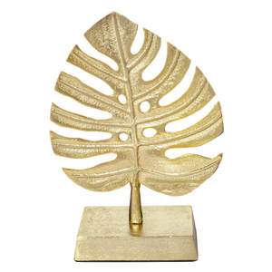 New Arrival Leaf Shape With Gold Plated Sculpture for Home <b>Decor</b> Tabletop Use Centerpiece Metal Abstract Sculpture from India - Product Image 1