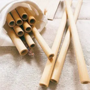 Pajitas de bambú ecológicas hechas a mano a precio atractivo para beber en fábrica de Vietnam