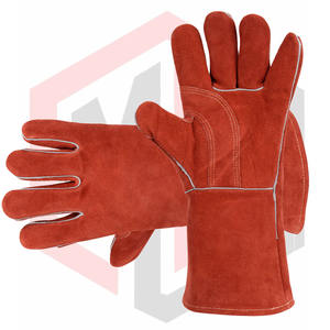 ถุงมือเชื่อมหนังกันไฟป้องกันไฟฟ้าสถิตย์ขนาด11ออนซ์14นิ้วไม่มีผงซิลิโคนป้องกันการฉีกขาดโลโก้ออกแบบได้ตามต้องการ - Product Image 3