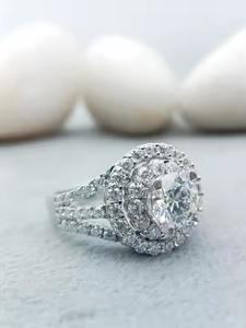 925สเตอร์ลิงเงินแบบกำหนดเองโซลิแทร์ VVS Moissanite ของขวัญหมั้นหมายความพึงพอใจรับประกัน100% 14K/18K ทองสำหรับงานแต่งงาน - Product Image 2