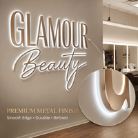 Enseigne commerciale personnalisée rétroéclairée par LED, lettres métalliques, logo lumineux, enseigne murale pour magasin, bureau, salon de beauté, décoration