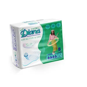 Toptan fiyat sıcak satış toplu tedarik kadınlar için özel etiket yeni Diana Lady Pad sıhhi ped