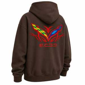 เสื้อฮู้ดโอเวอร์ไซส์สีน้ำตาลสำหรับทุกเพศ  แบบสวมใส่สบายสำหรับฤดูหนาว มีกระเป๋าหน้าปักลาย สไตล์ลำลองแนวสตรีทแวร์ - Product Image 6