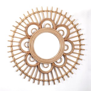 Mục mới! Sun Divergent Shape Vòng Mây Tự Nhiên Treo Gương, Tường Khung Gương Cho Nhà Khách Sạn Cà Phê Cửa Hàng Trong Giá Rẻ Giá - Product Image 1