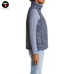 Chaleco de invierno impermeable para entrenamiento para mujer, ropa exterior transpirable de nailon y poliéster, chaleco acolchado de algodón con cuello hinchado a prueba de viento - Product Image 4