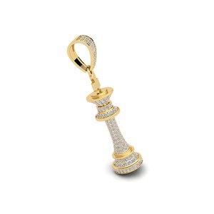 SHREYA DIAM Colgante Rey de Ajedrez de Moissanita con Corte Brillante, Plata 925 Bañada en Rodio, 2.00 CT, Blanco/Amarillo, Amuleto Temático de Lujo - Product Image 4