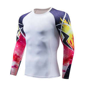เสื้อรัดกล้ามเนื้อแขนยาว MMA คุณภาพสูงแบบขายส่ง สำหรับผู้ชาย ชุดกีฬายิวยิตสู ผลิตจากโพลีเอสเตอร์/ไนลอน ระบายอากาศได้ดี - Product Image 3