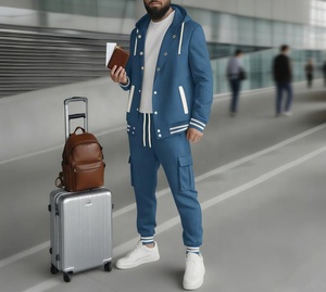 Conjunto Deportivo de Invierno para Hombre, Talla Grande, Sudadera con Capucha de Béisbol, Chándal Transpirable de Poliéster y Algodón de Punto - Product Image 6