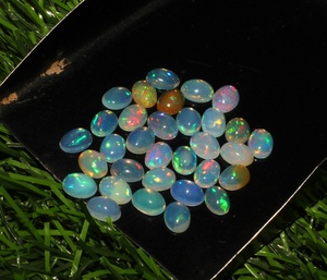 Natural Ethiopian Opal Loose Cabochon Gemstones 5x7mm Oval Cut Shape 32pcs Lot - Product Image 6