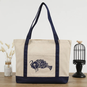 Bolsa de Mano Ecológica de Lona de Algodón, Estilo Vintage para Mujer, Reutilizable, Resistente, con Logotipo Personalizado, para Compras, Viajes y Transporte - Product Image 1