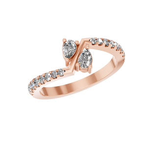 แหวนเพชรแบบมีง่าม14K สไตล์คลาสสิกได้รับการรับรองจากห้องแล็บแบบสั่งทำ - Product Image 1