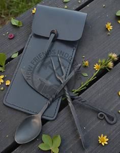 Juego de Cubiertos Medievales Forjados a Mano, Acero Inoxidable 430 de Alta Calidad, Cubiertos para Banquetes, Juego de Cubiertos de Cocina, Cuchillo, Tenedor y Cuchara de Mesa - Product Image 5