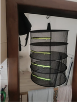 2/8 niveaux extérieur pliable suspendu fermeture éclair séchage panier filet sac herbes fleurs bourgeons poisson légumes etc respirant maille plante support
