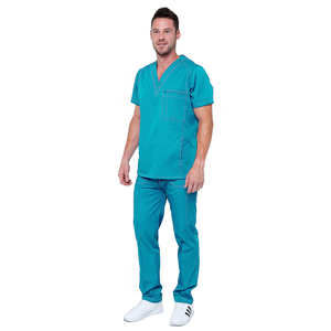 Traje de limpieza activo de dos piezas para mujer, uniforme de enfermería cómodo con tela elástica para uso hospitalario - Product Image 1