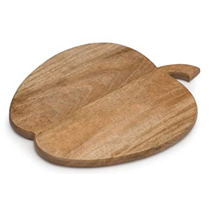 Tabla de cortar con forma de manzana de madera Tabla de cortar hecha a mano Superficie segura Cocinar y comer - Product Image 1