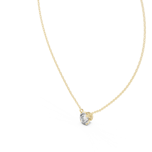 Jewels 18K Gold Plated Luxury Dainty Round Brilliant Cut Diamond Pendant <b>Necklace</b> for Women - Product Image 5