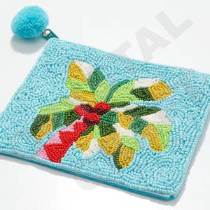 Portefeuille personnalisé Super Mom Seed Beaded Coin Pouch avec fermeture à glissière Bel accessoire avec un design à la mode - Product Image 3
