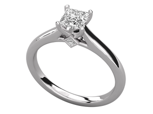 Anillo de Diamantes Personalizable de 14K, Oro, Corte Princesa D VVS, Diamante Cultivado en Laboratorio con Certificado IGI, Anillo de Compromiso, Promesa y Boda para Mujer - Product Image 5