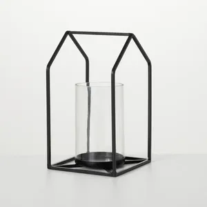 Linterna ahuecada de alta calidad de Metal revestido negro Navidad boda Camping linterna de suelo Color personalizado uso interior y exterior - Product Image 5