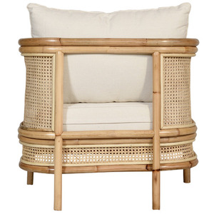 Liza Rattan Garden <b>Chair</b> with <b>Teak</b> Solid Wood Material and Chusion for Indoor Outdoor Use. - Product Image 6