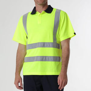 Meilleur fournisseur de vêtements de travail de sécurité réfléchissants à haute visibilité, polo pour homme, polo à séchage rapide, couleur unie - Product Image 4