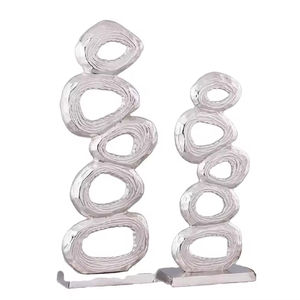 Sculpture en aluminium massif pour la maison et le bureau Objet de table portable SET de 2 pièces Modèle décoratif de haute qualité Élégant - Product Image 6