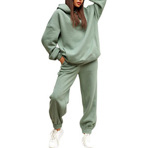 Ensemble de survêtement en molleton pour femme, pull d'hiver, jogging, sweat-shirt chaud, tenue de sport, tenue de sport pour la salle de sport, tenue de détente, deux pièces - Product Image 2