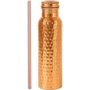 Bouteille en cuivre durable avec conception de marteau texturé Marteau ayurvédique anti-fuite Bouteille en cuivre disponible au prix de gros - Product Image 2