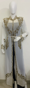Kaftan Kurta ouvert sur le devant pour femmes, brodé à la main, en soie Georgette, design ethnique moderne, tenue de soirée pour les vacances, style indien pakistanais - Product Image 2