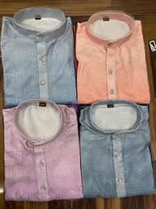 Kurta-Bas de travail en coton pur pour homme, vêtement indien multicolore, intemporel, style décontracté pour garçon - Product Image 5