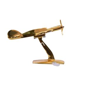 Modelo de Avión con Hélices y Base, Acabado en Oro PVD, Aluminio Fundido, Modelo de Avión a Escala Personalizado de Lujo, Decoración para el Hogar, Interior - Product Image 2