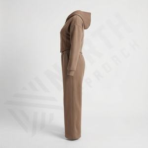 Conjunto Deportivo de Otoño 100% Algodón con Capucha y Cordón Ajustable, Chándal Holgado de Dos Piezas, Traje Deportivo Personalizado de Alta Calidad - Product Image 3