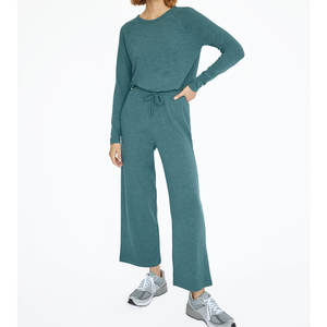 Suit de survêtement épais et de haute qualité avec logo personnalisé pour femmes, ensemble de 2 pièces avec fermeture à glissière, équipement de yoga écologique - Product Image 6