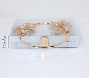 Bolso de mano de resina con forma rectangular, respetuoso con el medio ambiente, estilo de flor Pulida, para boda, nupcial, noche - Product Image 2