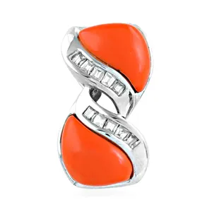Bague élégante pour femme Art Palace en argent et corail, sertie de pierres précieuses naturelles en taille princesse, motif œil, plaqué or 18 carats - Product Image 2
