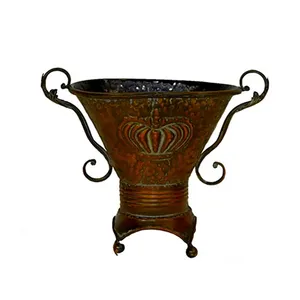 Top Selling Flower Print Galvanized Planter With Handle Bucket Shape Planter Use For Home And Garden - Product Image 6