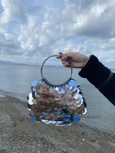 Bolsos de noche de lujo para mujer hechos a mano, monederos de lentejuelas brillantes negros, bolsos de mano de lujo para mujer - Product Image 2