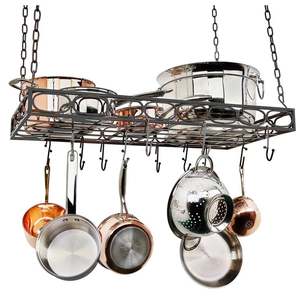 Support de pot ovale suspendu en métal pour casseroles et poêles crochet ustensiles support de rangement suspendu mural organisateur de cuisine - Product Image 5