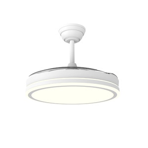 Ventilatore da soffitto CCT con 3 pale retrattili e luce, 48W 5280 Lm, bianco Night Evo (Cristal Record 85-100-42-000) - Product Image 4