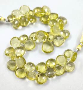 Cuentas facetadas de gemas de cuarzo natural, hebra de 8,50 pulgadas, cuentas briolette de cuarzo amarillo limón de 10-13mm - Product Image 5