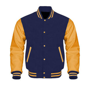 Veste universitaire personnalisée avec broderie en cuir pur pour hommes Style Letterman bon marché Veste d'hiver de baseball pour hommes Livraison DDP - Product Image 1