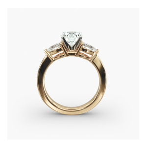 Bague de fiançailles à trois pierres d'inspiration vintage, diamants naturels de qualité supérieure, couleur et taille personnalisables, accessoire de bijouterie - Product Image 2