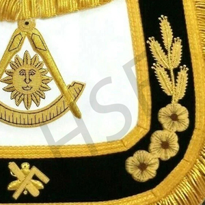 NOUVEAU TABLIER MAÇONNIQUE BRODÉ À LA MAIN PAST MASTER AVEC COL ET JEWEL-HSE - Product Image 6