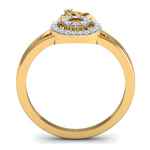 Boho Dainty Heart Zircon Brass <b>Ring</b> 18k Gold Plated Geometric <b>Circle</b> Wholesale <b>Ring</b> For Women - Product Image 5
