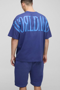 ชุดวอร์มลำลองสำหรับผู้ชายกางเกงขาสั้นและเสื้อยืดพิมพ์โลโก้พัฟชุดวอร์มโอเวอร์ไซส์ชุดวอร์มผ้าฝ้าย100% พิมพ์ลายโลโก้ - Product Image 6